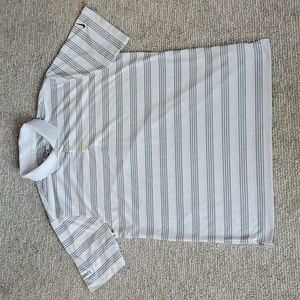 Nike Golf Tour Performance Dri-Fit golf Polo White Striped Large